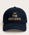 Navy The Decider cap with gold crown